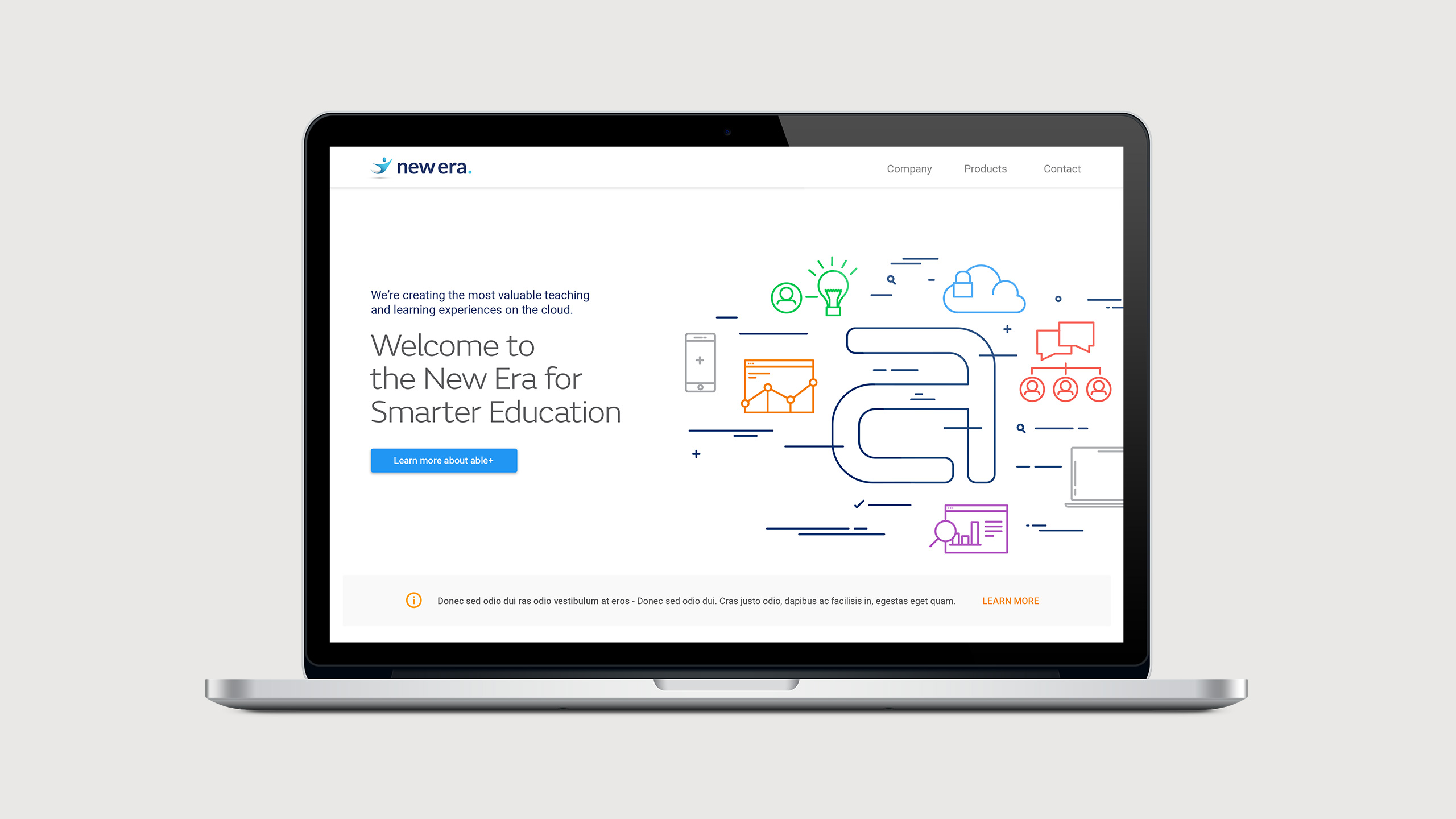 New Era Education Website on Laptop