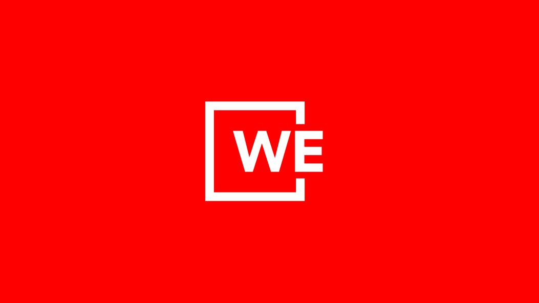 WE Logo on Red