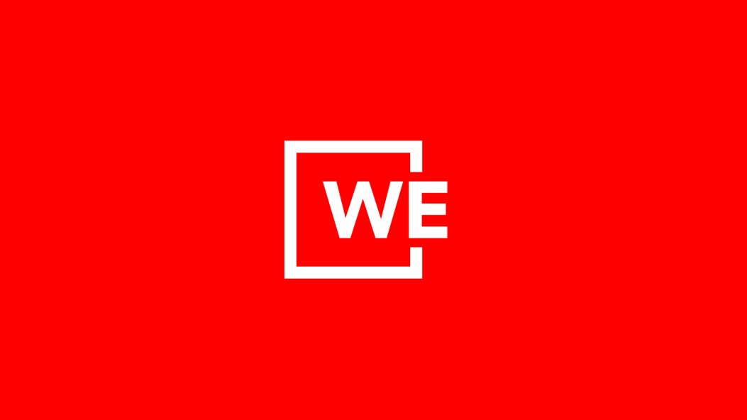 WE Logo on Red