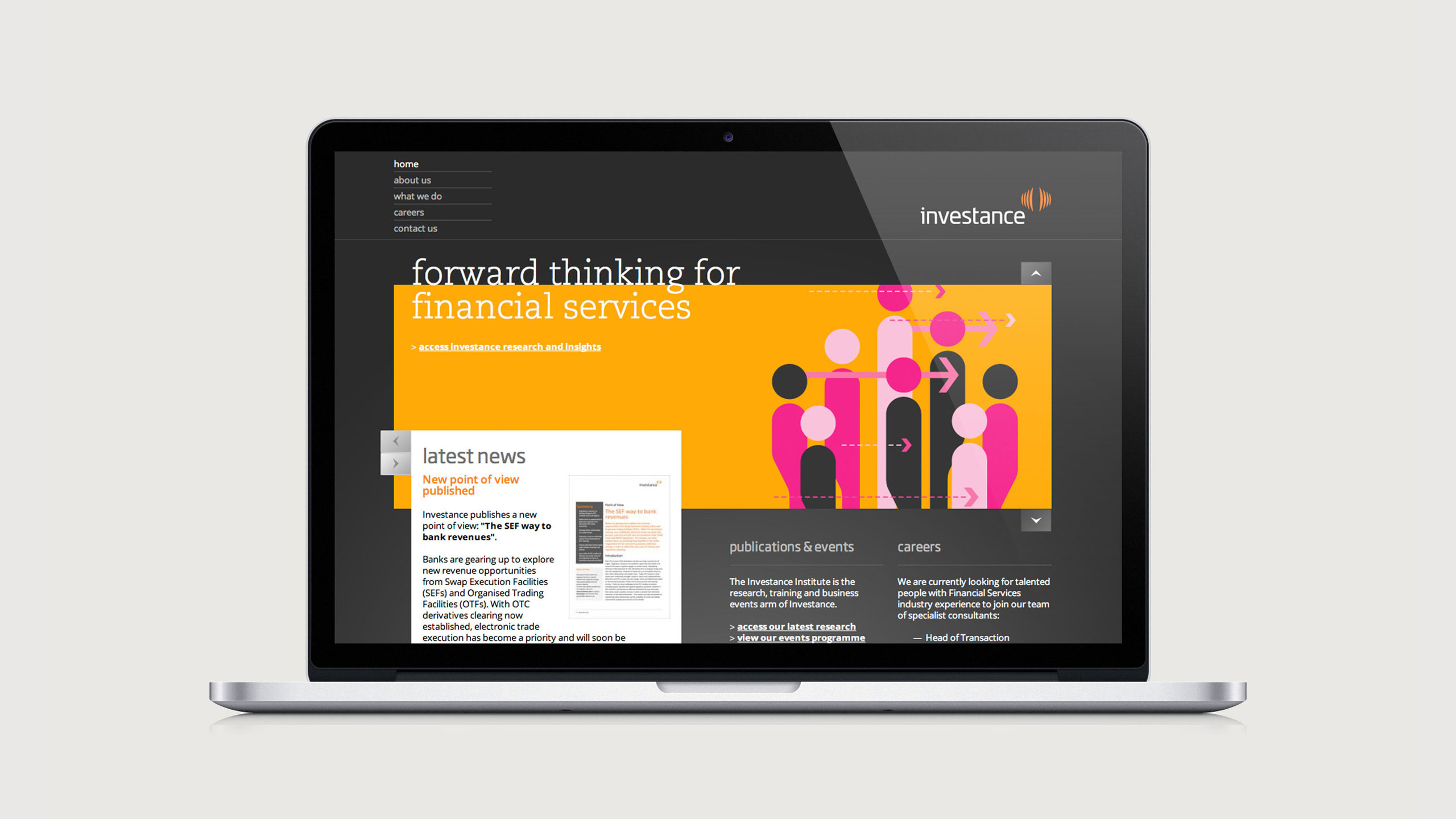 Investance Website Laptop