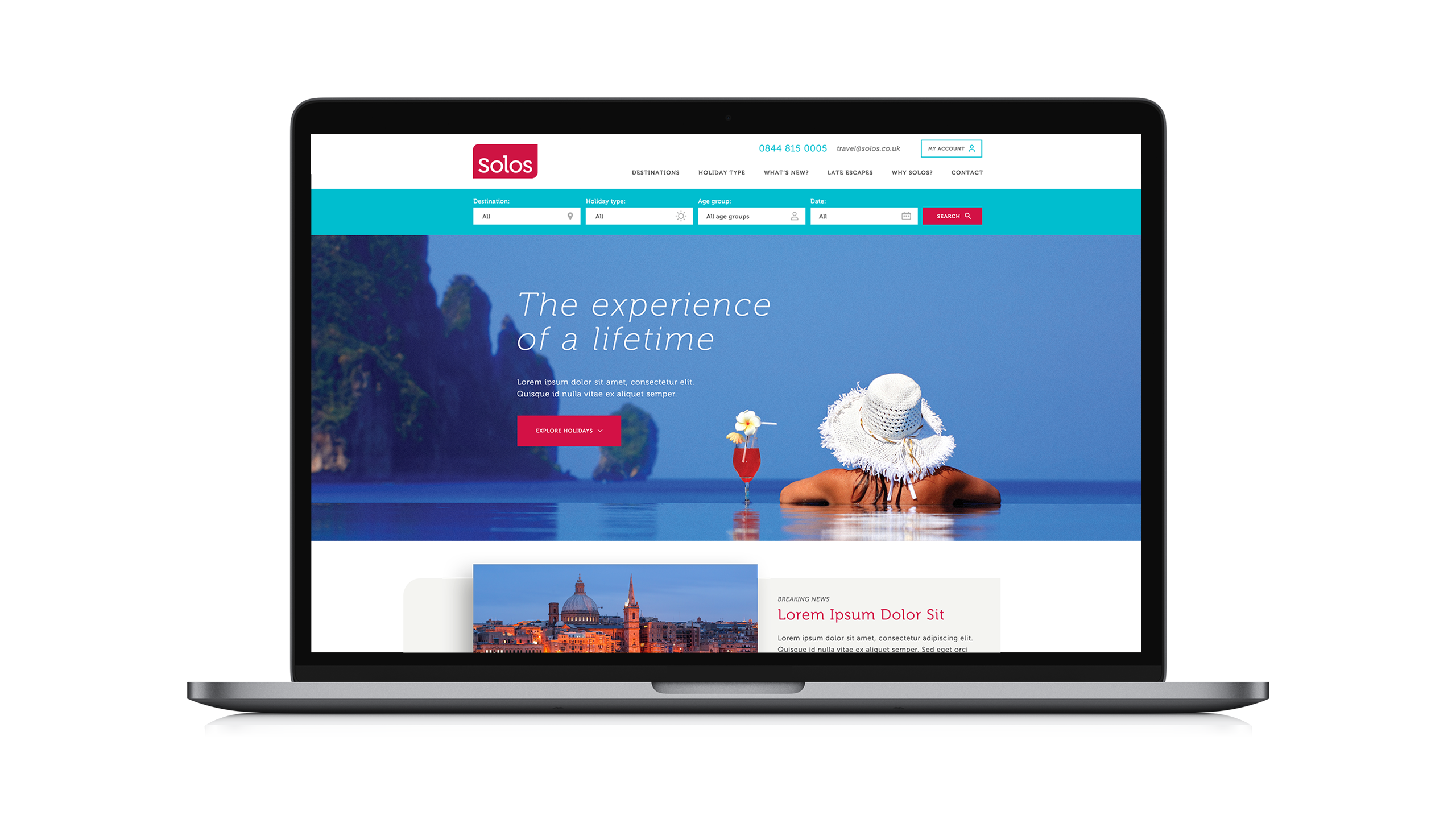 Solos Websitee on Laptop