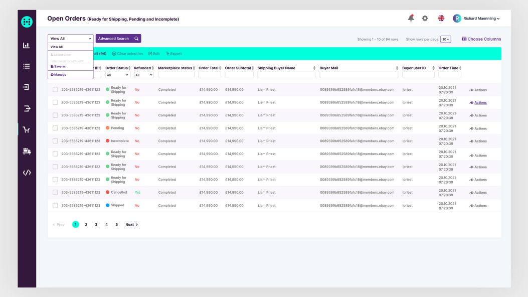 Hemi Connect Platform Open Orders