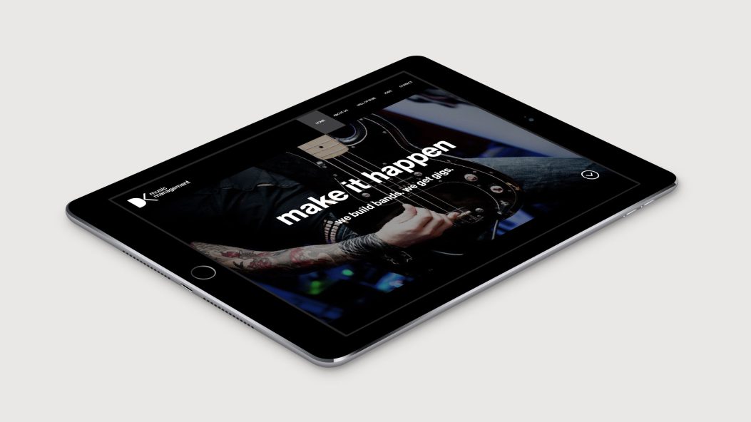 DK Music Website on Tablet