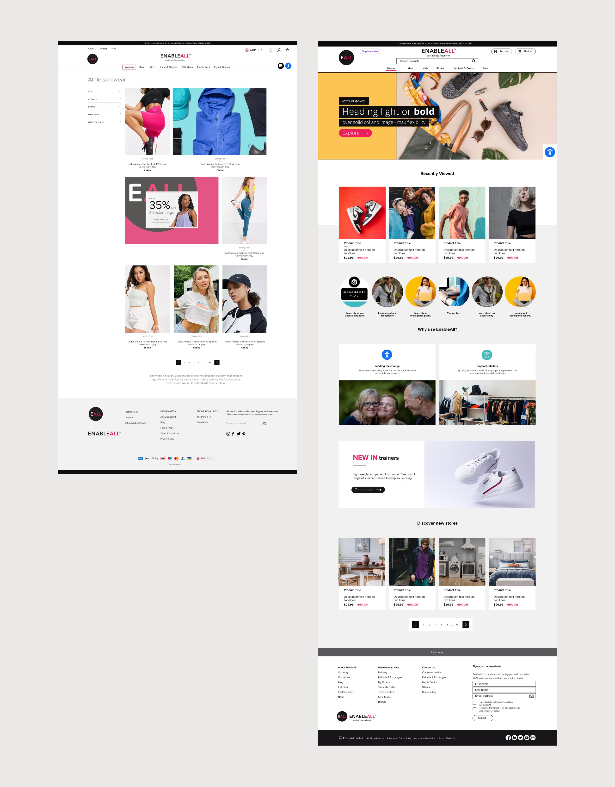 EnableAll Website Design Concepts