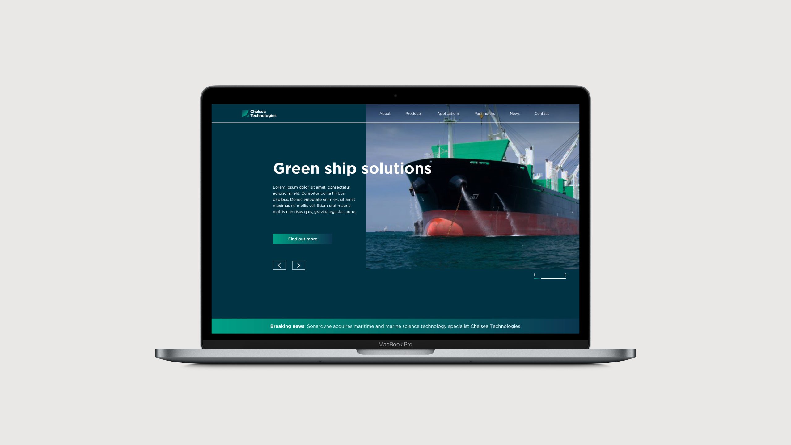 Chelsea Technologies Website on Laptop